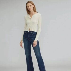 NWT: Everlane The Ribbed Cropped Cardigan in Beige